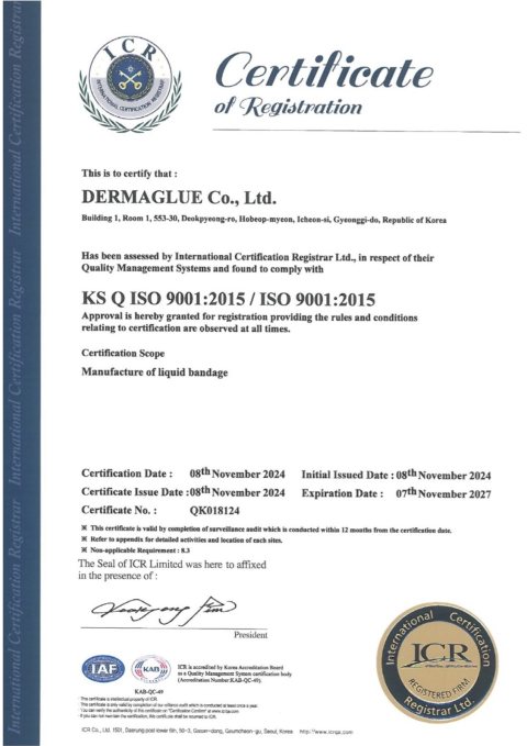 ISO 9001 인증서